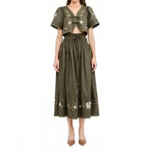 NEW SOFIE THE LABEL sivan midi skirt in olive